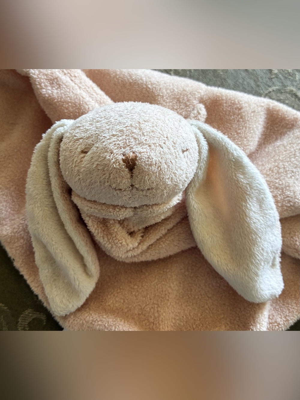 Angel Dear Tan Bunny Rabbit Plush Knotted Security Blanket Baby Toy Lovey